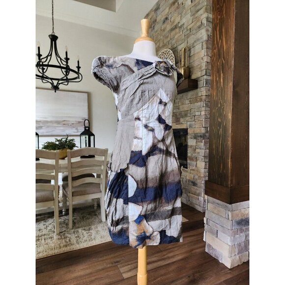 Vivi Made in Italy Abstract Boho Cotton Metal‎ Dress - Picture 4 of 9